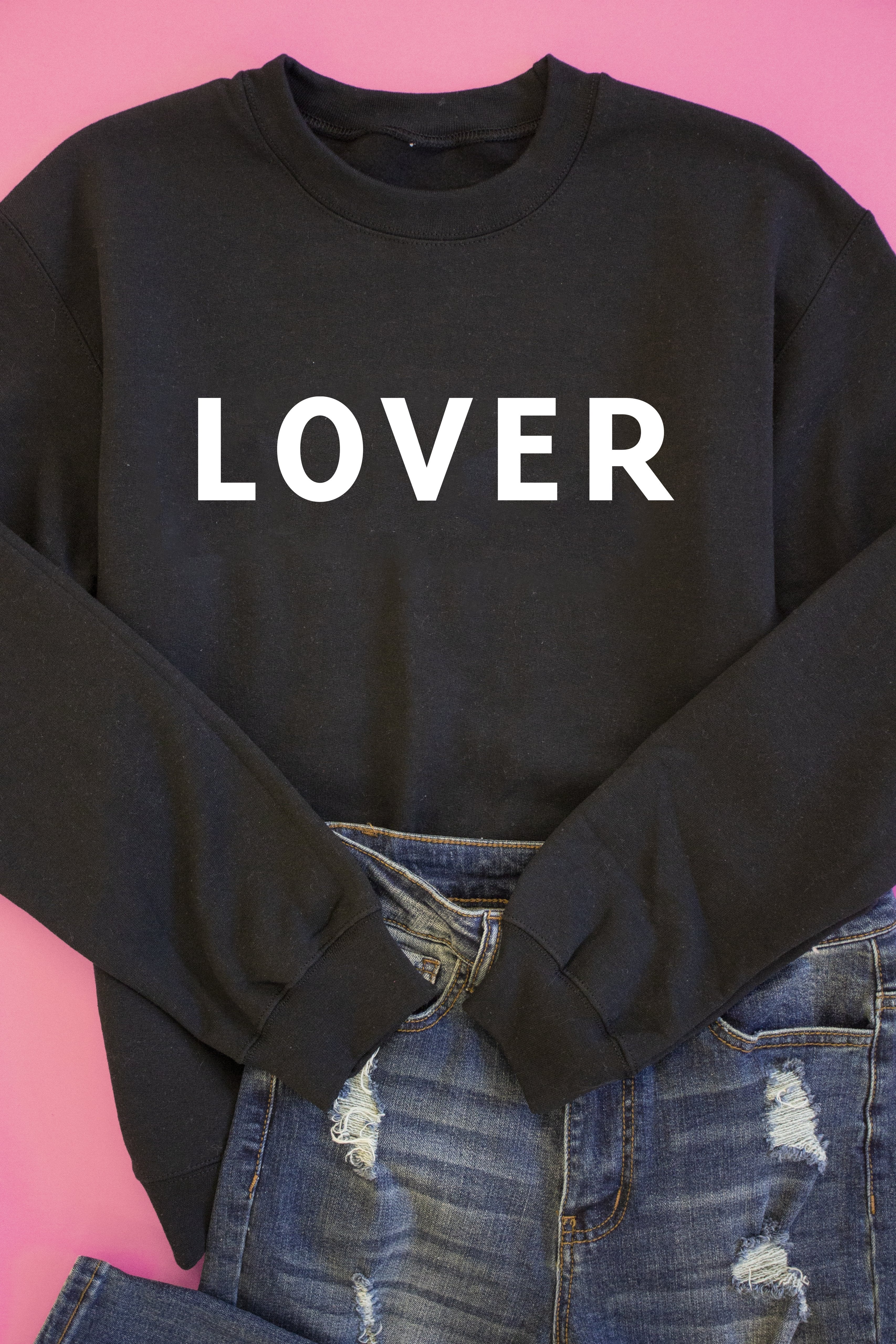 LOVER Block Black Graphic Sweatshirt