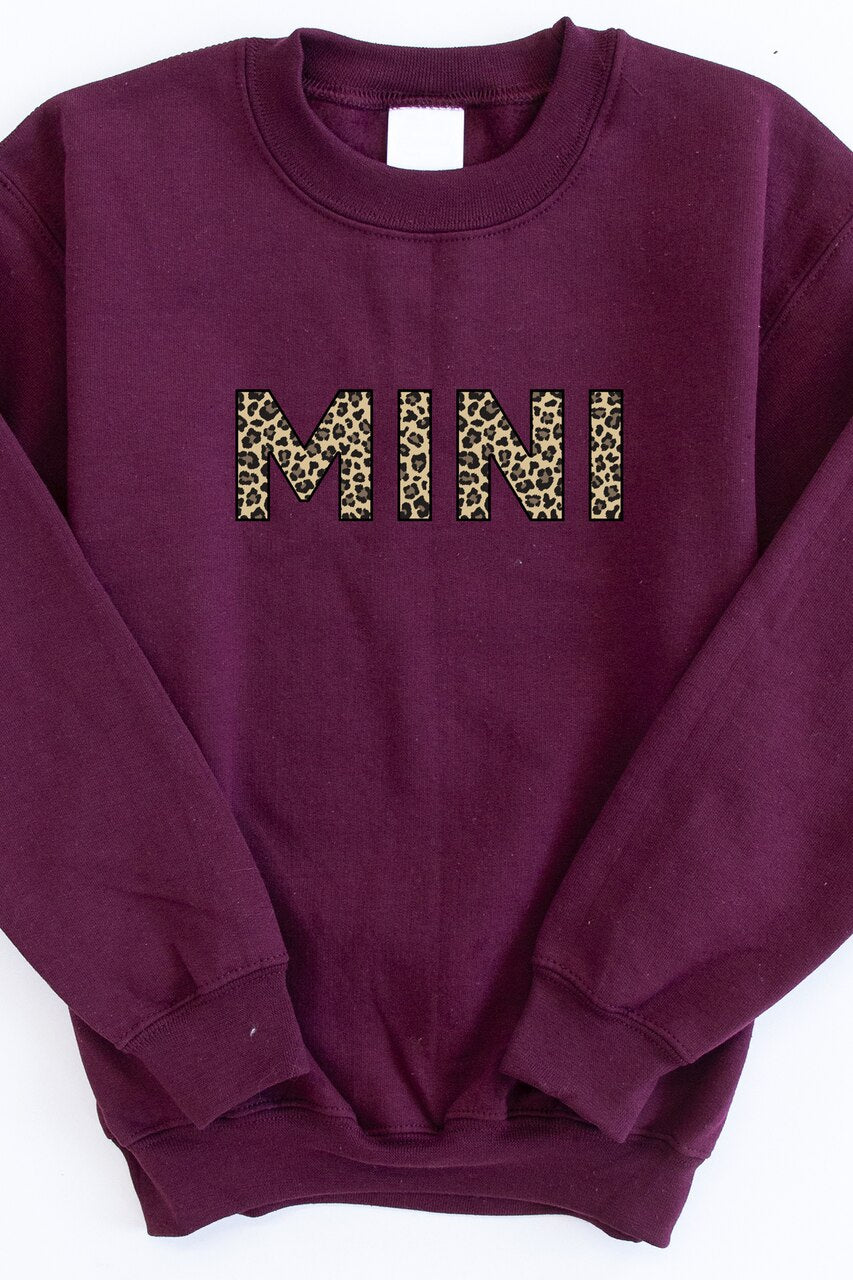 Mini Animal Print Kids Sweatshirt Burgundy