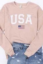 Load image into Gallery viewer, Athletic USA Flag Peach Graphic Sweatshirt
