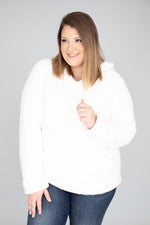 Load image into Gallery viewer, Always Reminding You Sherpa Ivory Hoodie FINAL SALE
