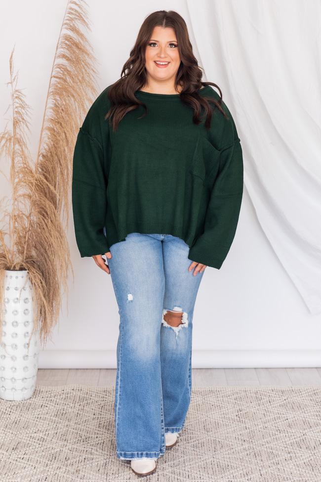 Cozy Up Pocket Green Sweater