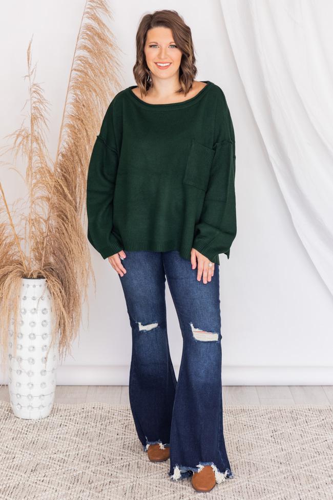 Cozy Up Pocket Green Sweater