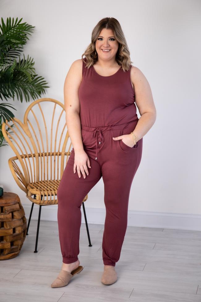 Let's Be Happy Brick Jumpsuit