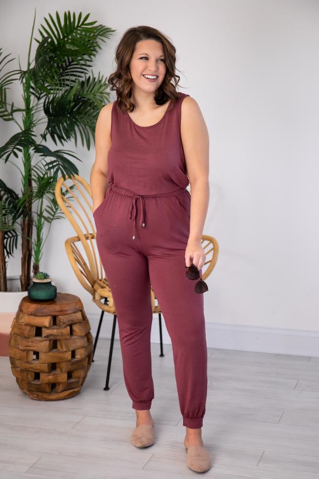 Let's Be Happy Brick Jumpsuit