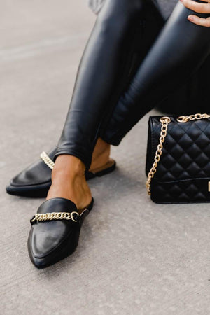 Millie Leather Black Mules