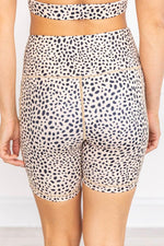 Load image into Gallery viewer, Running After You Spotted Taupe Biker shorts FINAL SALE
