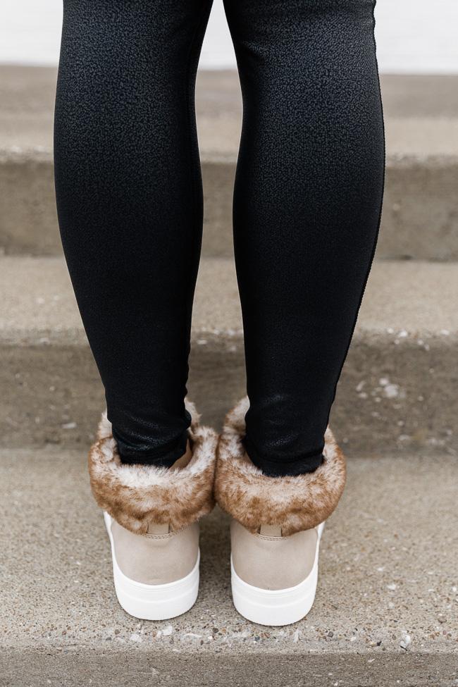 Millicent Beige Fur Lined Sneaker