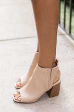 Carregar imagem no visualizador da galeria, Tonya Nude Open Toe Block Heel Booties
