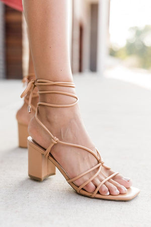 Simone Nude Strappy Block Heel