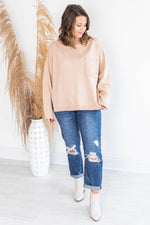 Afbeelding in Gallery-weergave laden, Cozy Up Taupe Pocket Sweater
