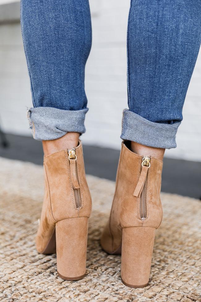 Tamera Brown Suede Pointed Toe Booties