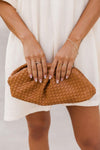 Feel My Heartbeat Brown Woven Clutch