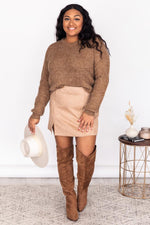 Load image into Gallery viewer, CAITLIN COVINGTON X PINK LILY The Eleanor Camel Crew Neck Sweater
