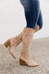 Vicky Beige Tall Western Boots