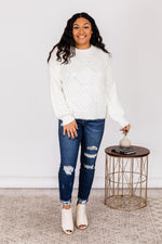 Load image into Gallery viewer, Another Memory Ivory Diamond Textured Sweater
