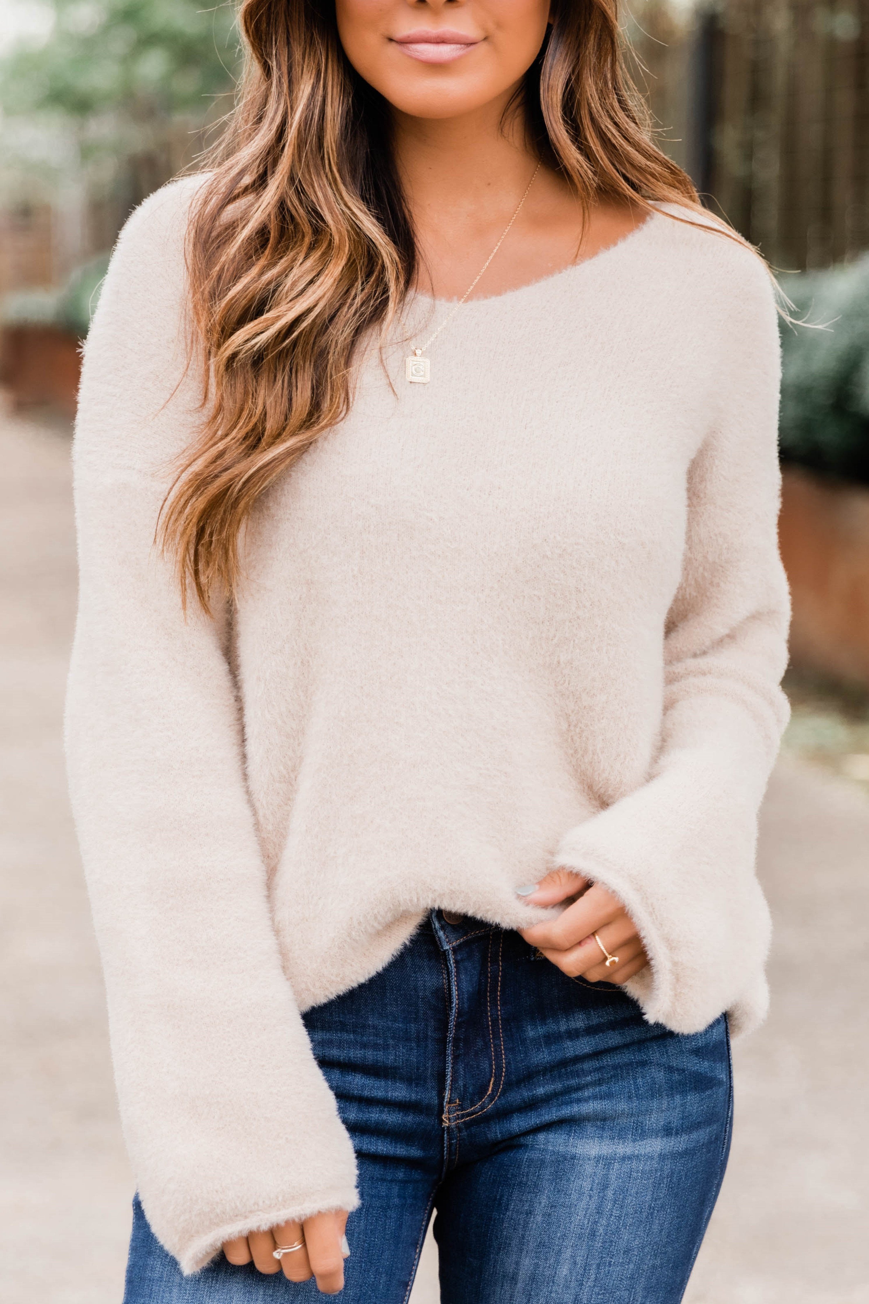 A Lucky Break Taupe Sweater