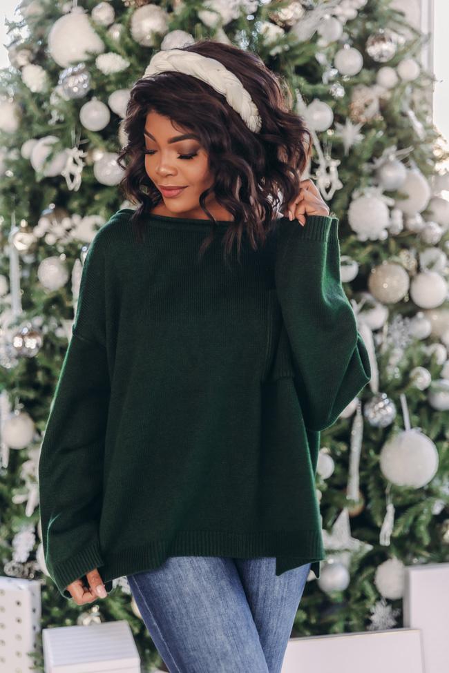 Cozy Up Pocket Green Sweater