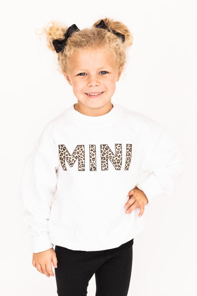 Mini Animal Print Kids Sweatshirt White