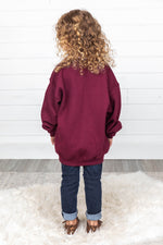 Lataa kuva Galleria-katseluun, Kids Animal Print Pumpkin Graphic Maroon Sweatshirt
