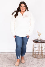 Carregar imagem no visualizador da galeria, All Snowed In Monogram Light Beige Pullover
