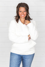 Load image into Gallery viewer, Always Reminding You Sherpa Ivory Hoodie FINAL SALE
