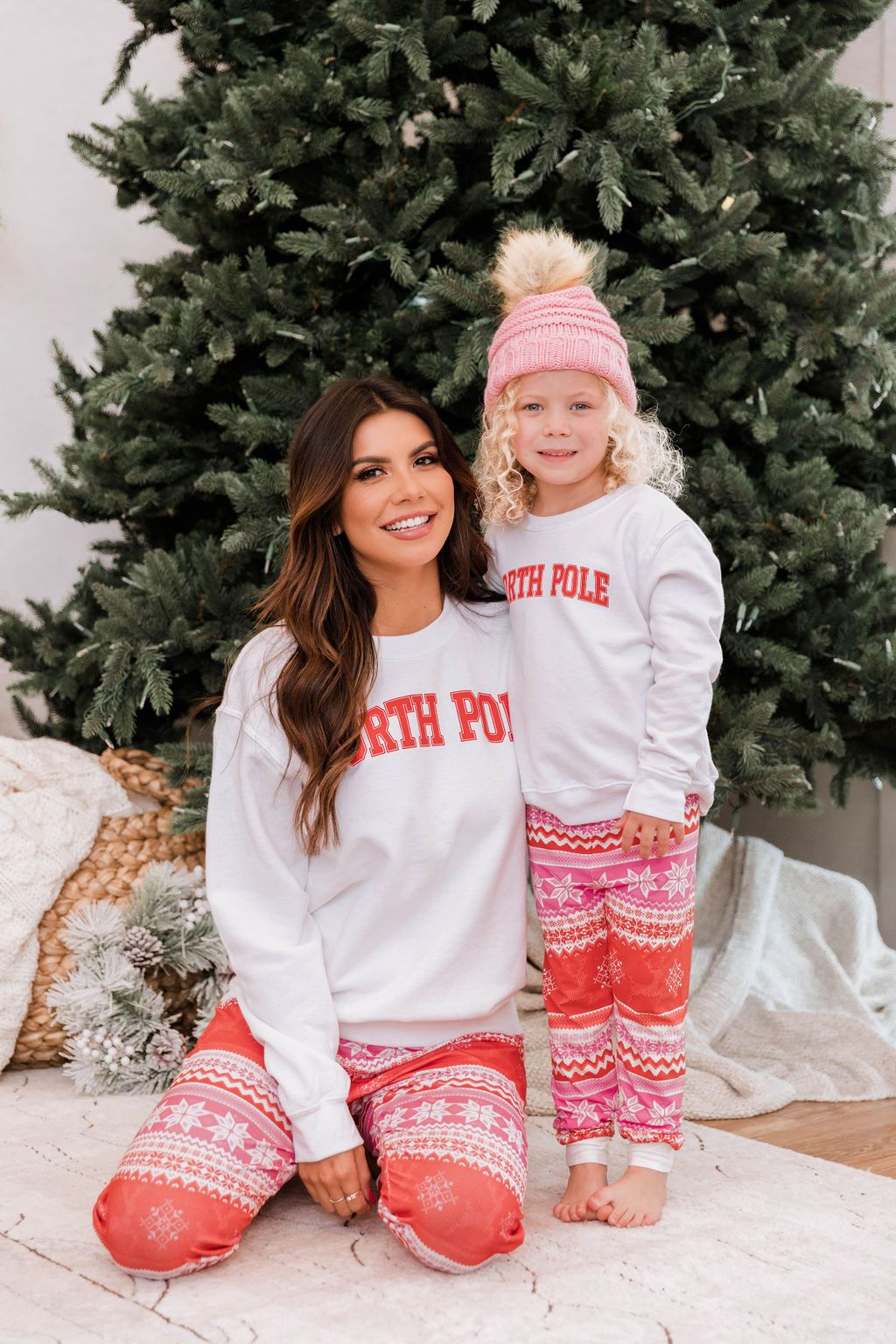 Kids North Pole Varsity White Graphic Sweatshirt