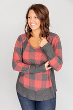 Load image into Gallery viewer, Call This Love Home Red Plaid Blouse
