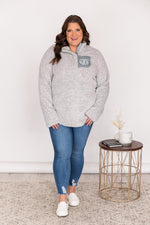 Carica l&#39;immagine nel visualizzatore di Gallery, All Snowed In Monogram Grey Pullover
