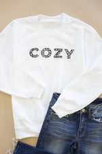 Carica l&#39;immagine nel visualizzatore di Gallery, Cozy Animal Print White Graphic Sweatshirt
