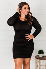 Load image into Gallery viewer, Power Of Love Black Piko Dress
